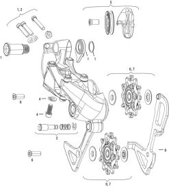 SRAM Piezas De Repuesto Sistemas De Cambios GX 1X11 / GX DH 1X7 Type 2.1