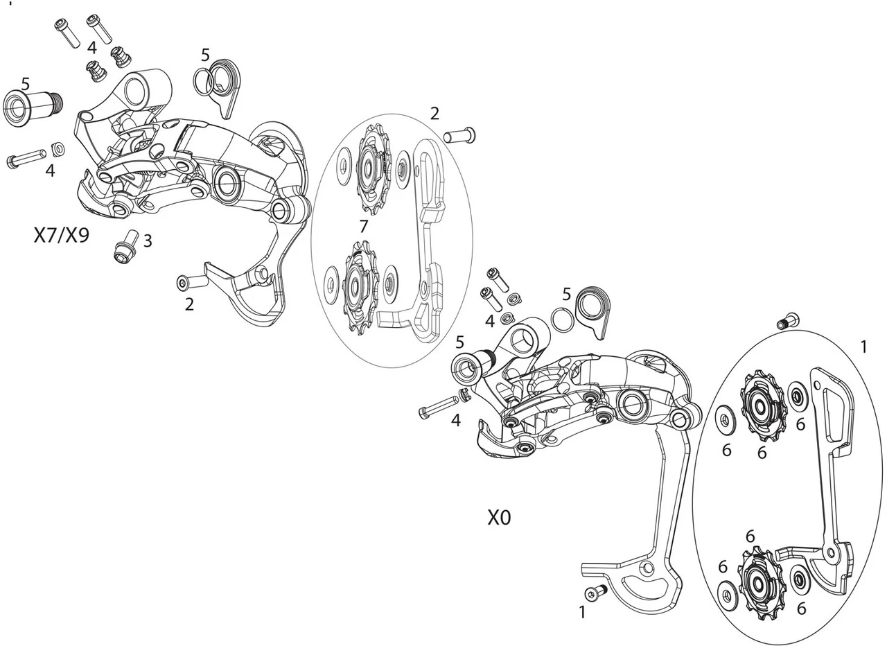 SRAM Piezas De Repuesto P.sistemas De Cambios X0 / X9 / X7 Type 2/2.1 2x10 3 SRAM Piezas De Repuesto P.sistemas De Cambios X0 / X9 / X7 Type 2/2.1 2x10